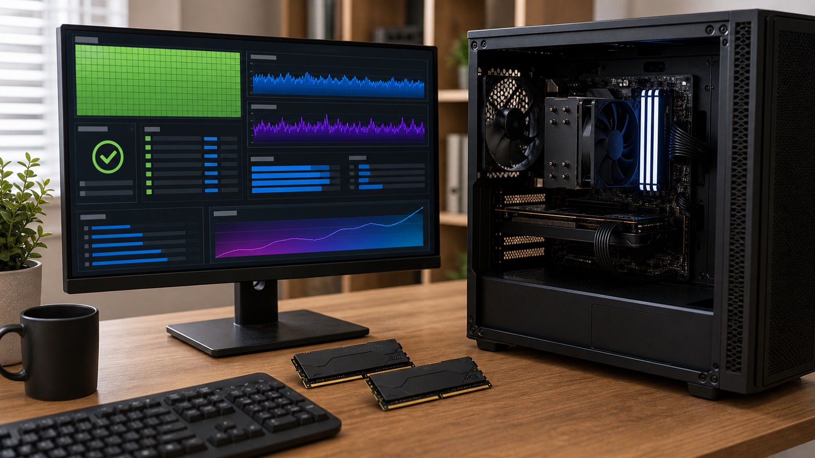 메모리 속도와 타이밍 정보를 확인하는 PC 구성