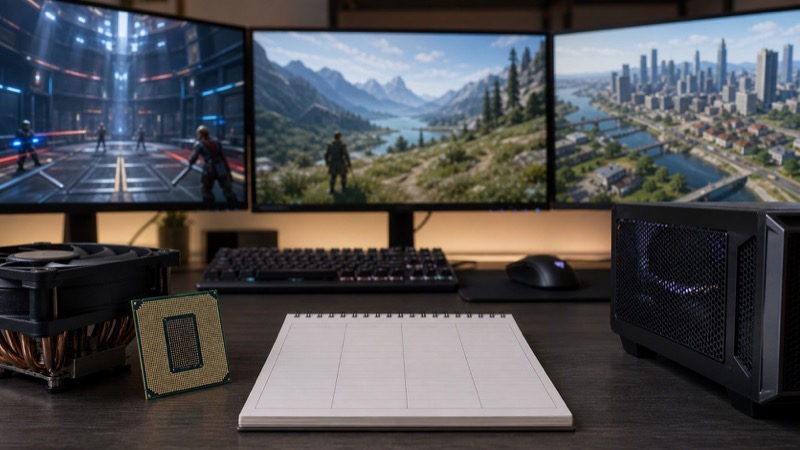 고주사율 모니터로 FPS 게임을 즐기는 데스크톱 PC 환경